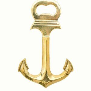 Brass Gold Tone Nautical Captain's Anchor Beer Bottle Opener